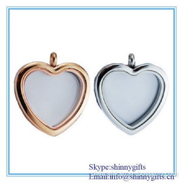 Love gifts for metal materials heart shape silver pendant locket for girls and boys